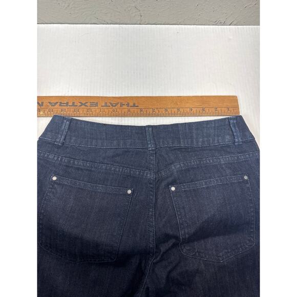 Elle Vintage Womens Wide Leg Trouser Style Denim Blue Stretch Jeans Size 8 - Picture 4 of 7